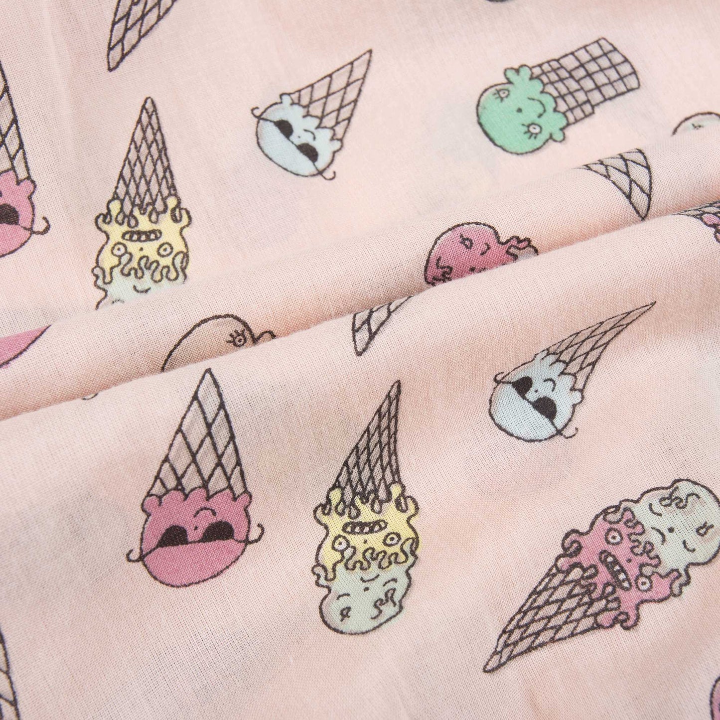 Baby Girls Pink Icecreams Printed Babysuit
