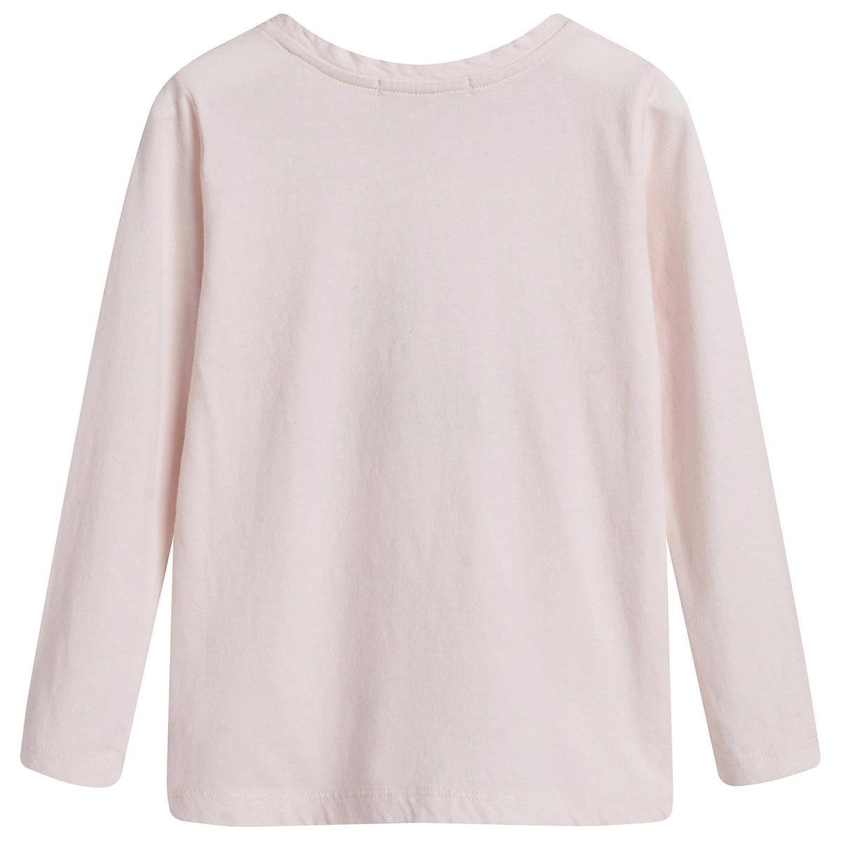Girls Pale Pink Cotton Gold Cherry Trims T-Shirt