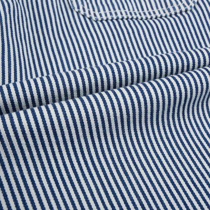 Girls Blue Striped Cotton Trousers