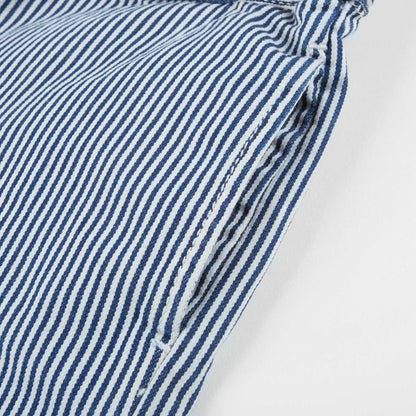 Girls Blue Striped Cotton Trousers