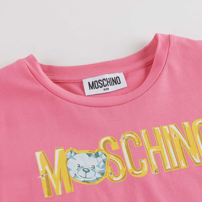 女童粉色Logo棉T恤