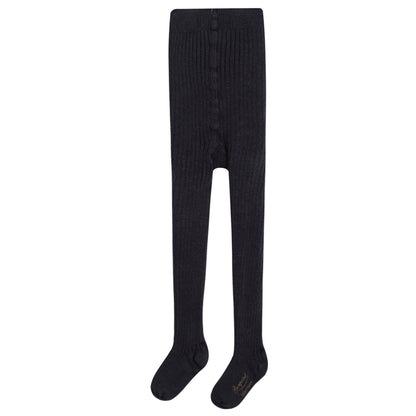 Baby Girls Navy Blue Cotton Ribbed Tights