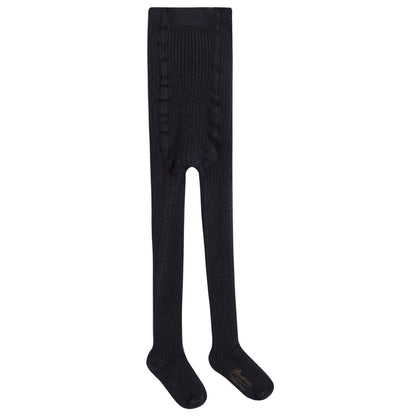 Baby Girls Navy Blue Cotton Ribbed Tights