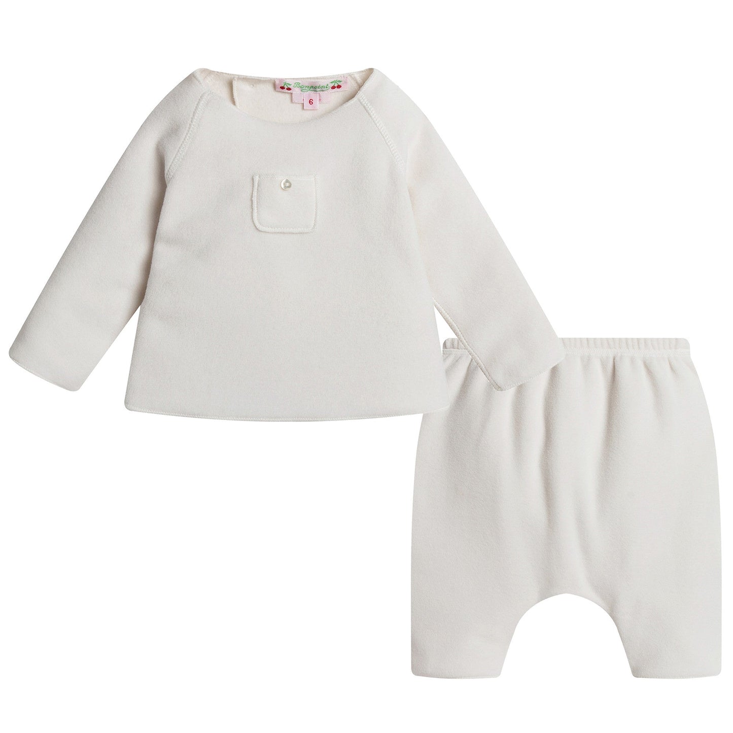 Baby Beige Tops & Bottoms Two Piece Set