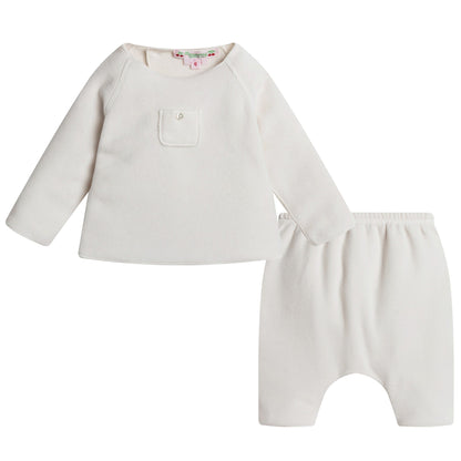 Baby Beige Tops & Bottoms Two Piece Set