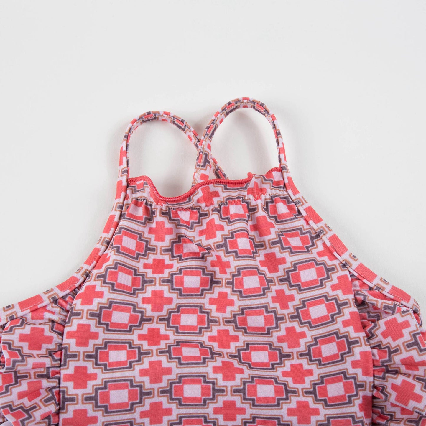 Baby Girls Red Kaleido Print Jersey Swimsuit