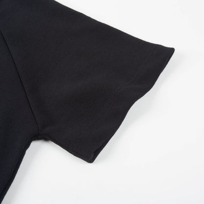 Girls Black Logo Cotton Over Swea T-shirt