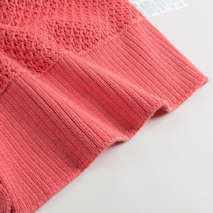 Girls Red Cotton 'Blossom' Sweater