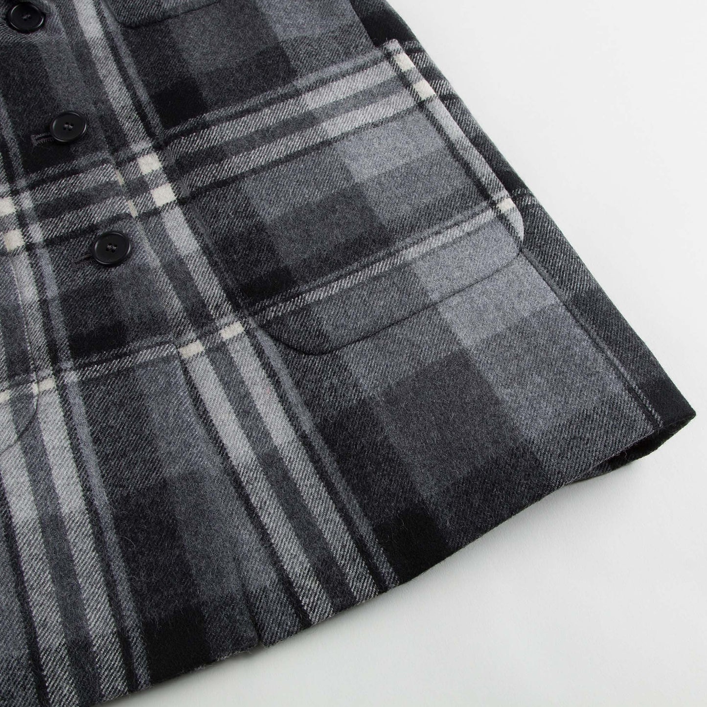 Girls Dark Grey Check Wool Coat