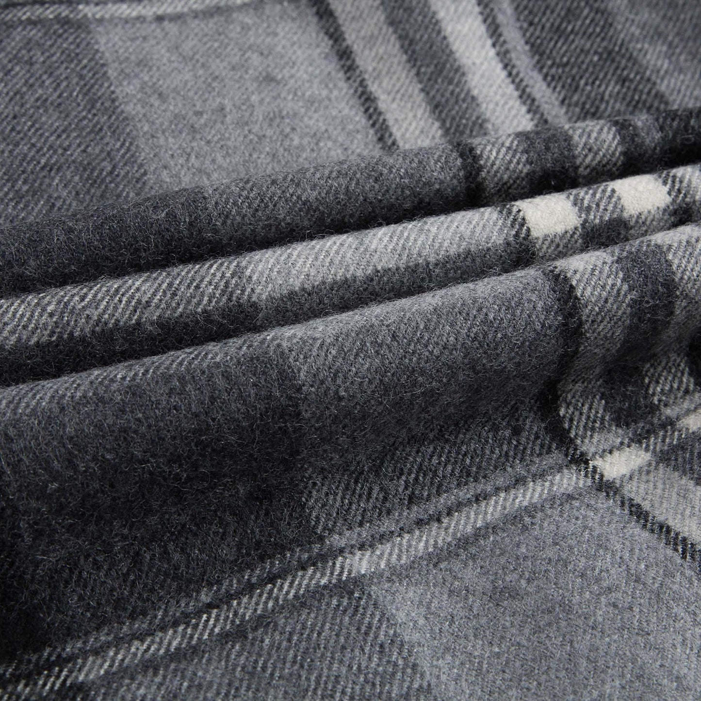 Girls Dark Grey Check Wool Coat