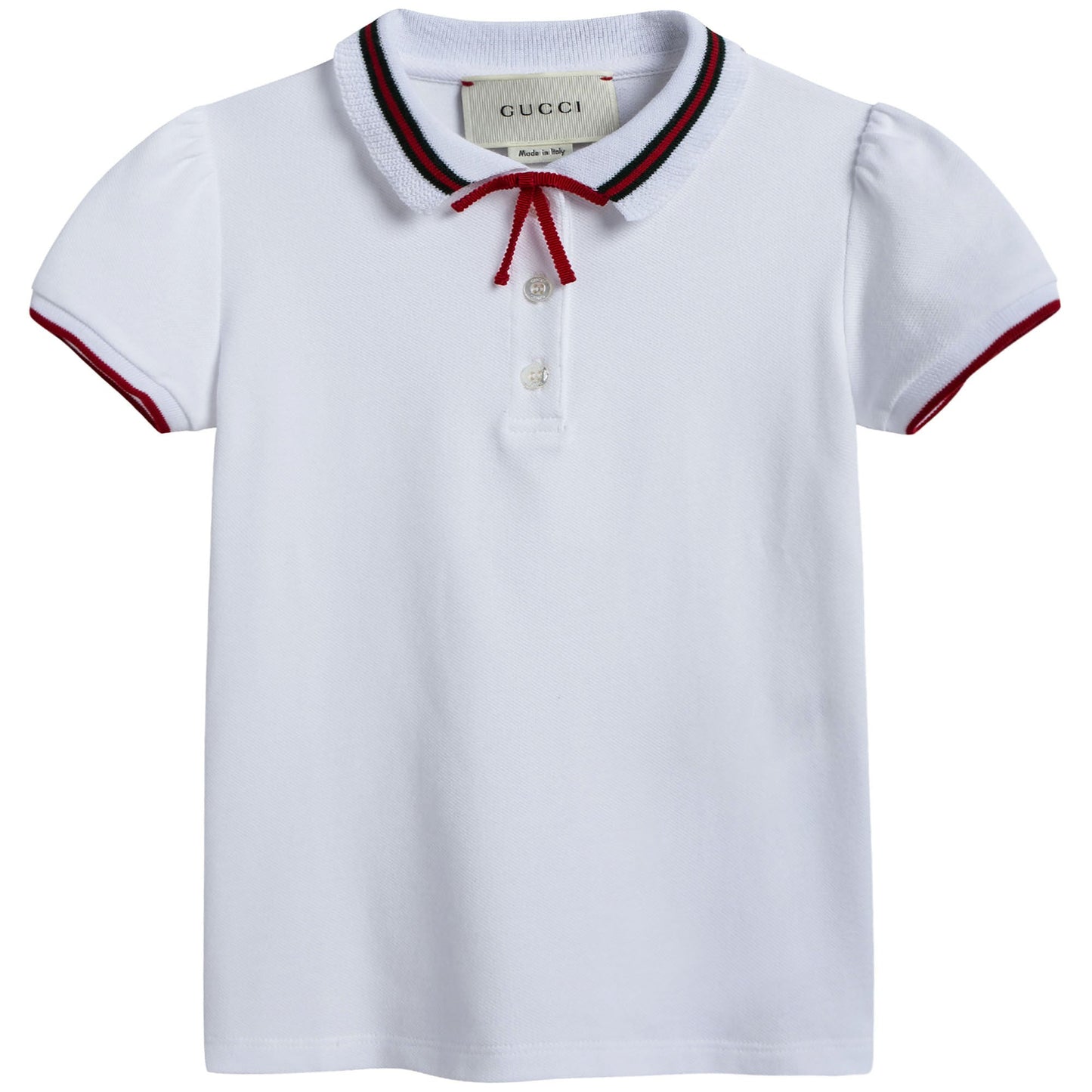 Girls White Polo Shirt with Trims