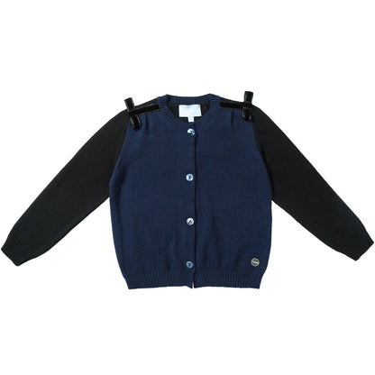 Girls  Blue  Bow  Tie  Cardigan