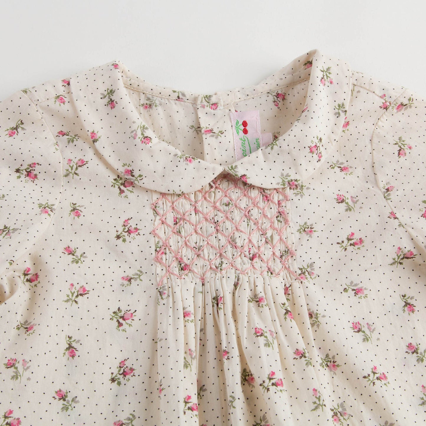 Baby Girls Dusky Pink Allover Flower Printed Trims Blouse
