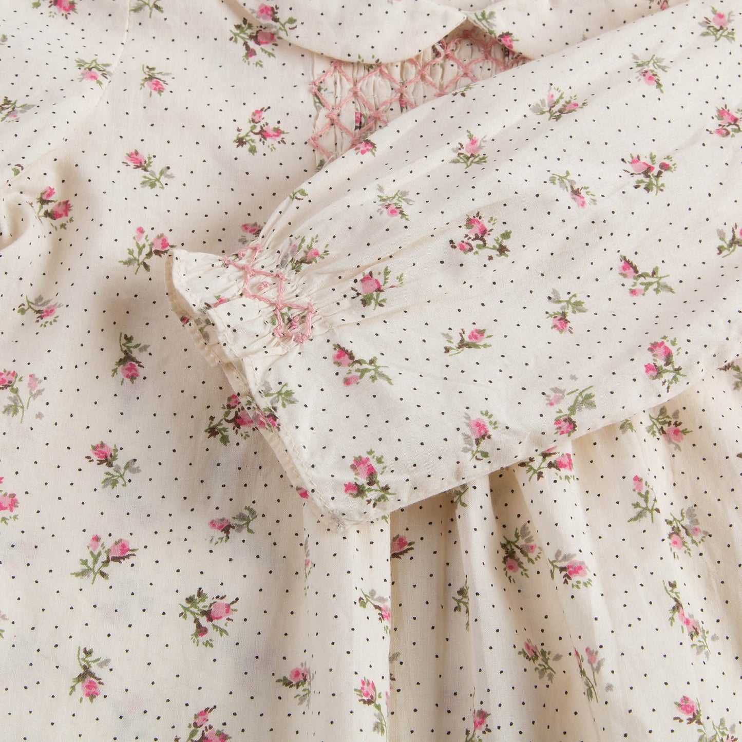 Baby Girls Dusky Pink Allover Flower Printed Trims Blouse