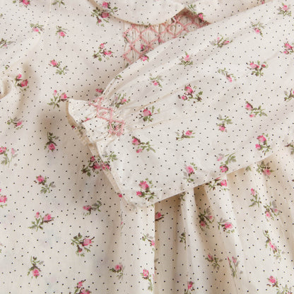 Baby Girls Dusky Pink Allover Flower Printed Trims Blouse