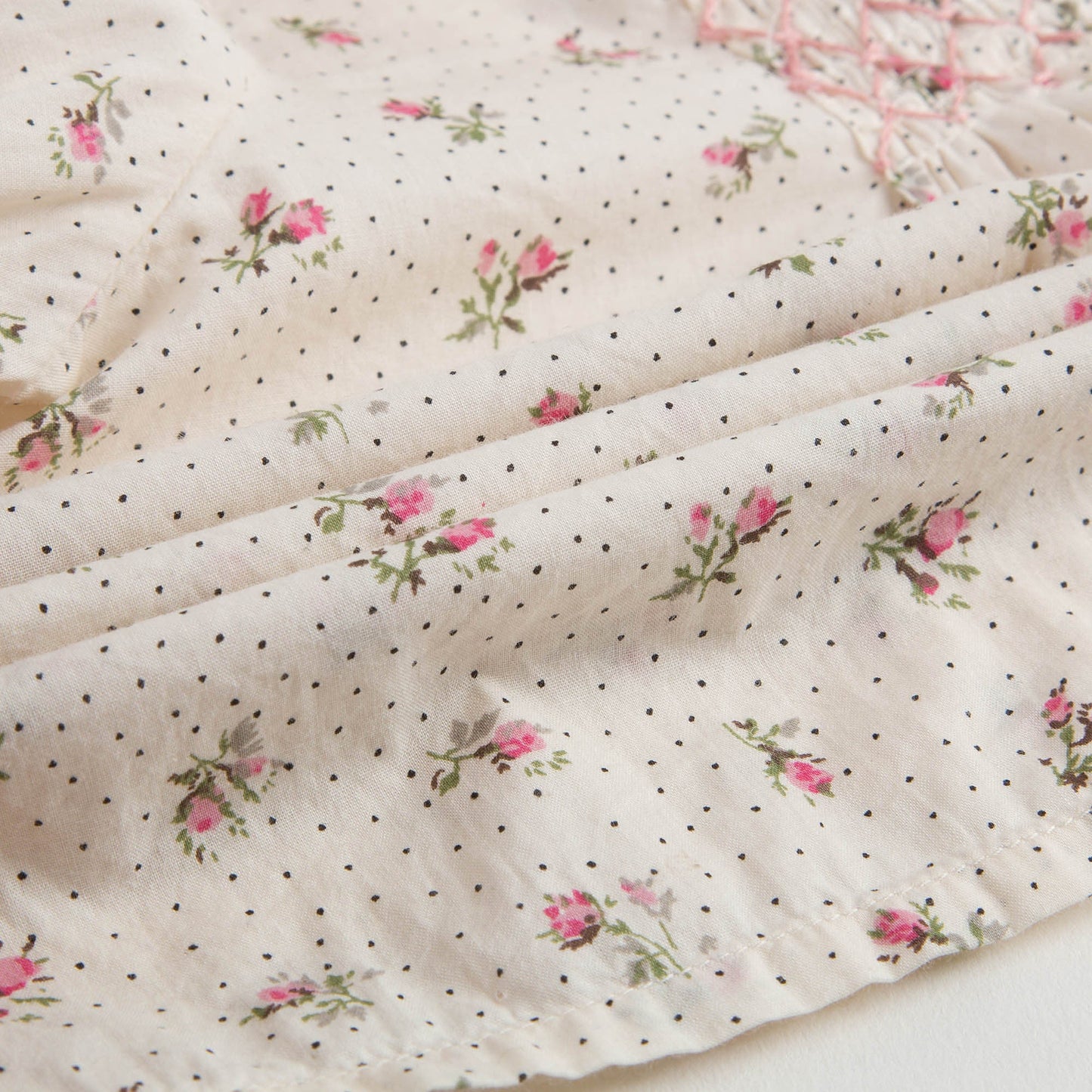 Baby Girls Dusky Pink Allover Flower Printed Trims Blouse