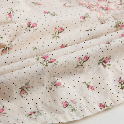 Baby Girls Dusky Pink Allover Flower Printed Trims Blouse