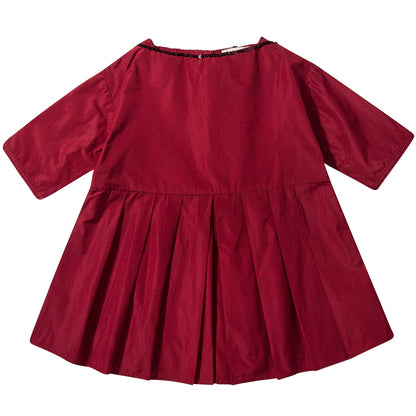 Girls  Pompeian  Red   Woven  Party  Dress