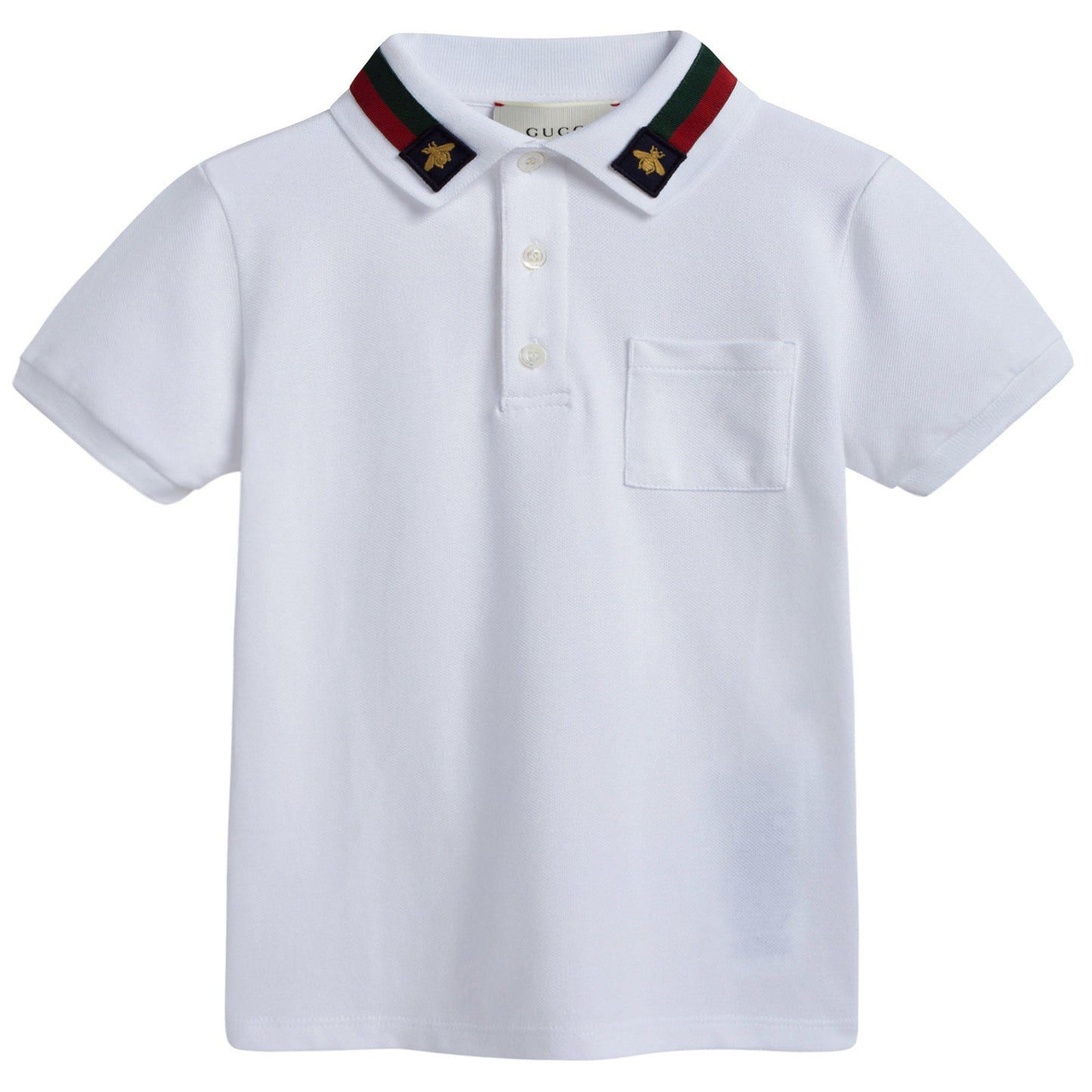 Boys White Cotton Polo Shirt