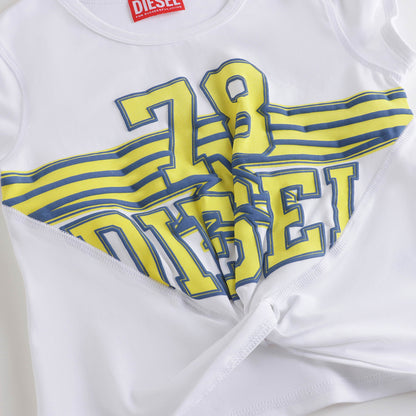 女童白色Logo棉T恤