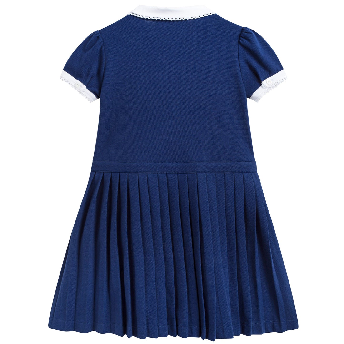 Girls Blue Cotton Piqué Dress