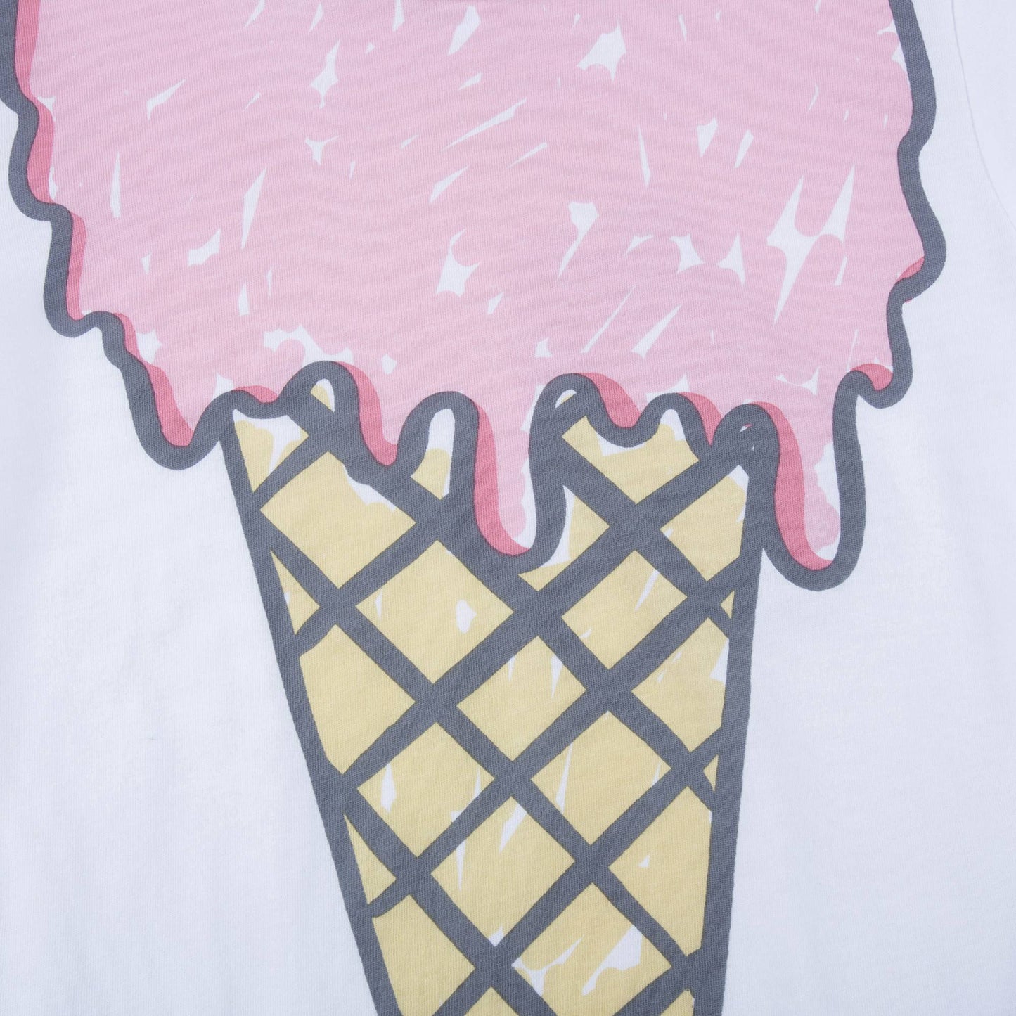 Girls White Icecream Printed T-shirt