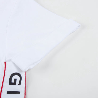 Girls White Logo Cotton Dress