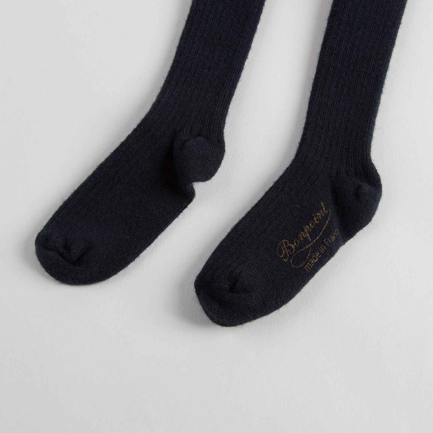 Baby Girls Navy Blue Cotton Ribbed Tights