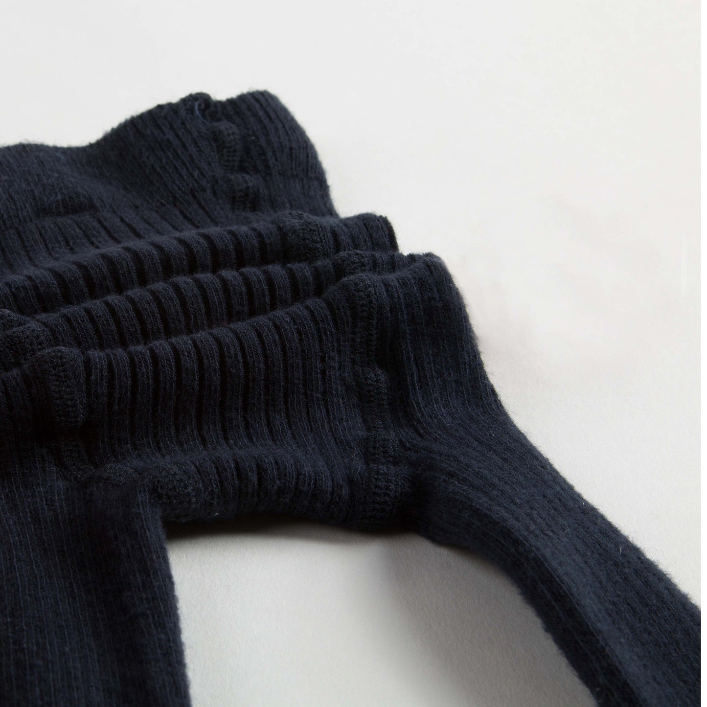 Baby Girls Navy Blue Cotton Ribbed Tights