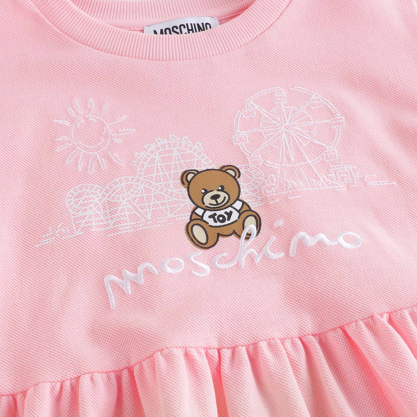 女童粉色棉连衣裙