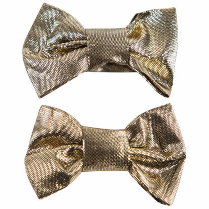 Girls Gold Bow Two Piece Hairclip