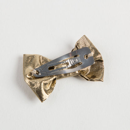 Girls Gold Bow Two Piece Hairclip