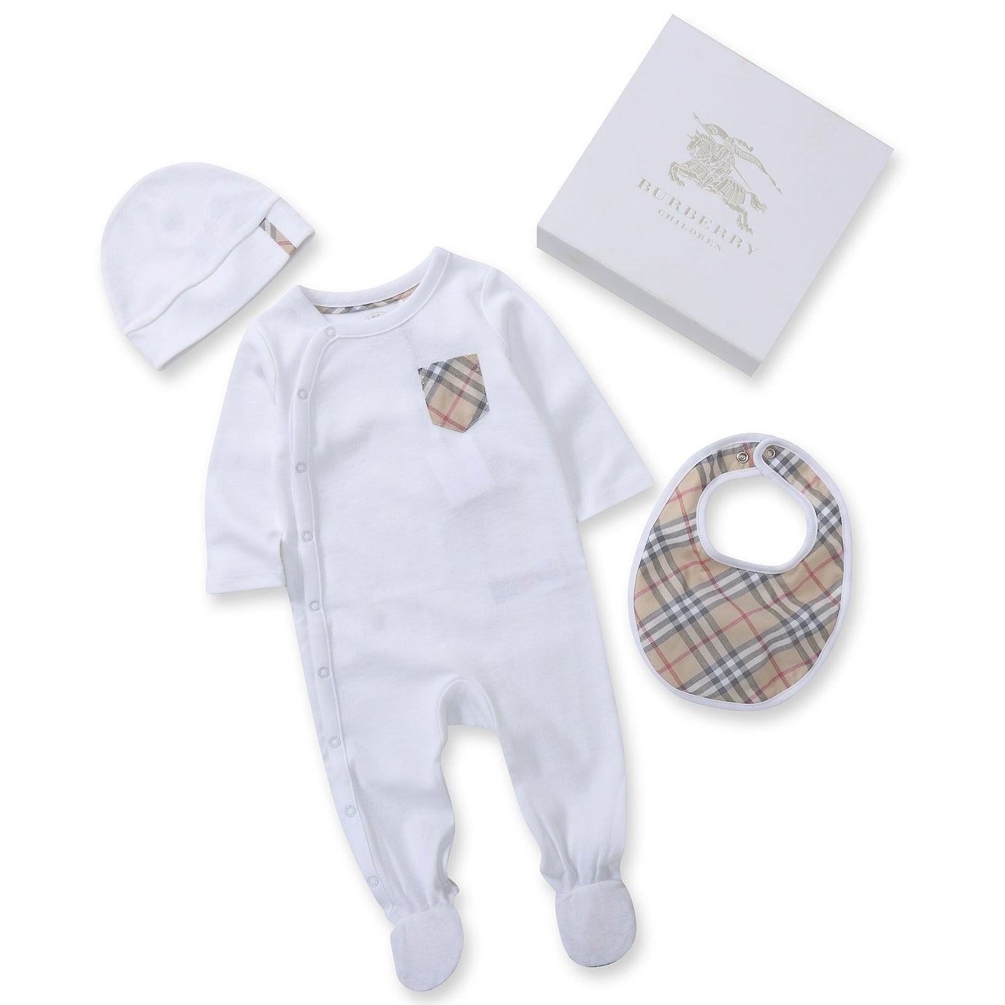 Baby White Cotton Babysuit Set