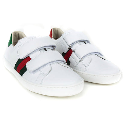 Boys & Girls White Leather Trainers