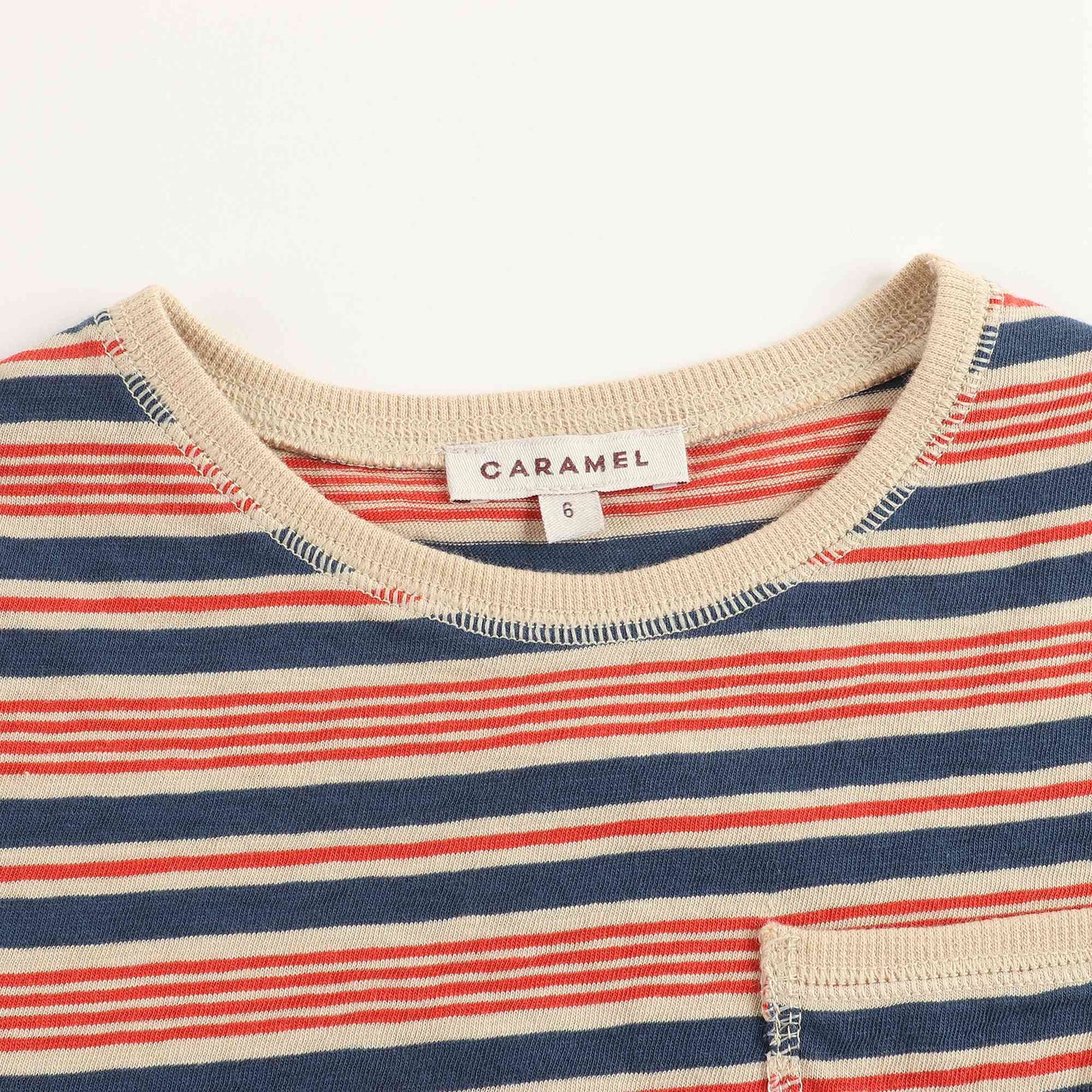 婴儿红色条纹棉T恤