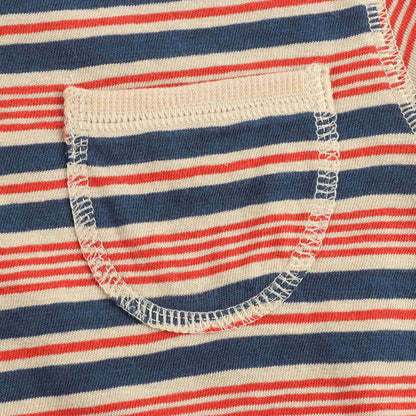 婴儿红色条纹棉T恤