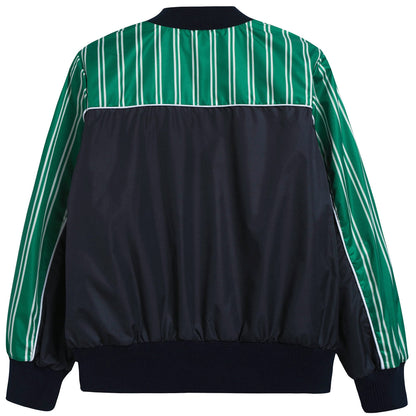 Boys Black & Green Nylon Bomber Jacket