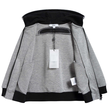 Boys Grey Cotton Cardigan Jogging