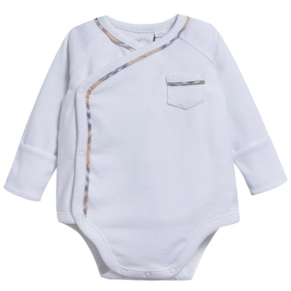 Baby White Cotton Babysuit Set