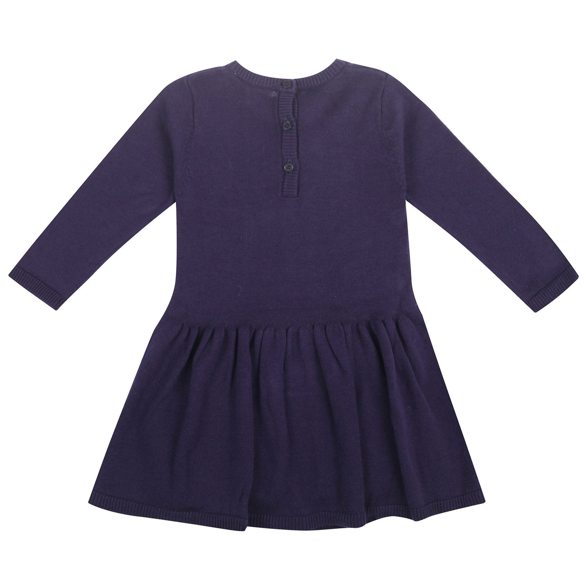 Baby Girls Blue Fancy Embroidered Trims Cotton Dress