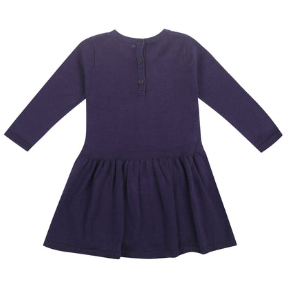 Baby Girls Blue Fancy Embroidered Trims Cotton Dress
