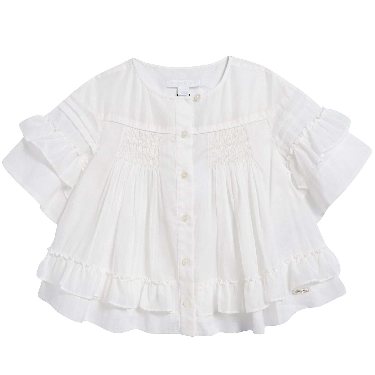 Girls White Cotton Bloues