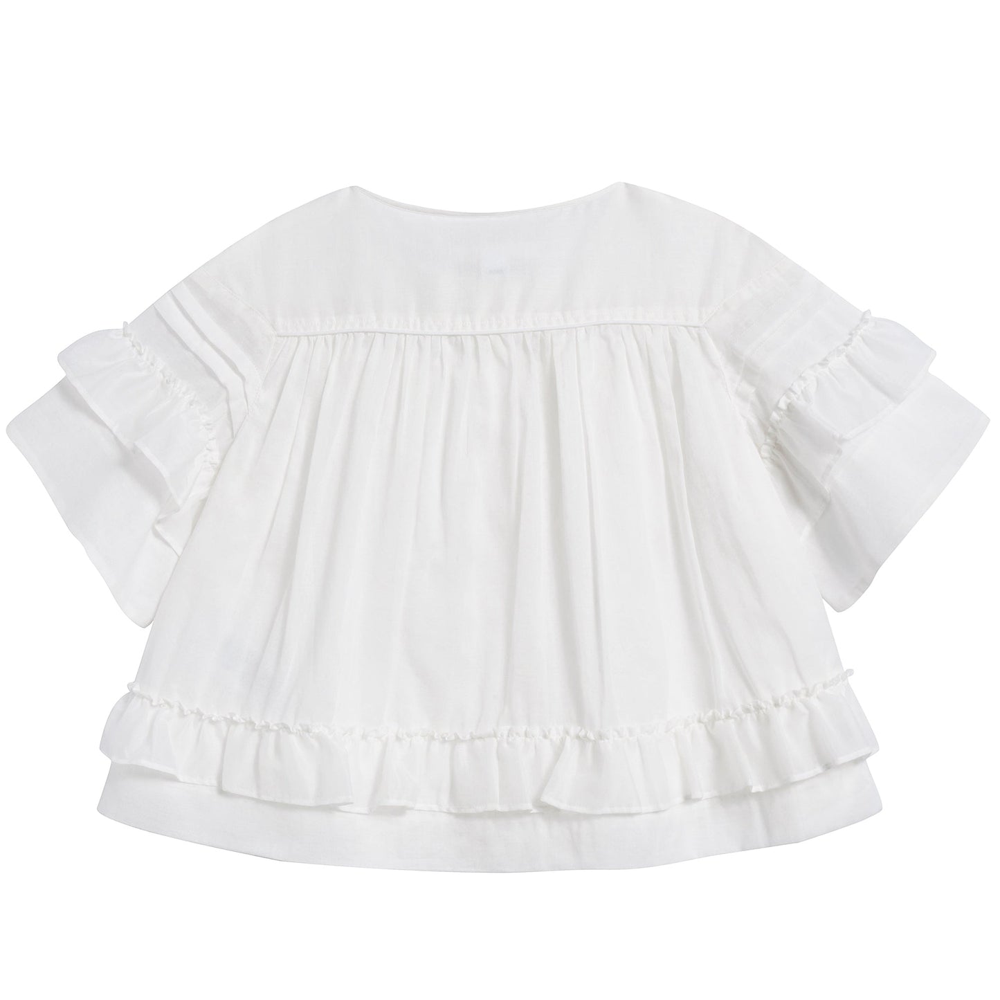 Girls White Cotton Bloues
