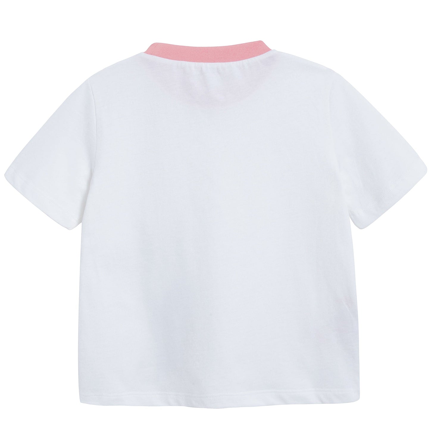 Girls White Cotton T-shirt
