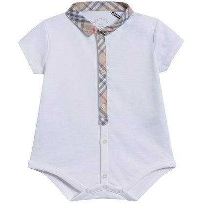 Baby White Cotton Babysuit