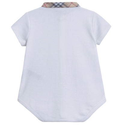 Baby White Cotton Babysuit