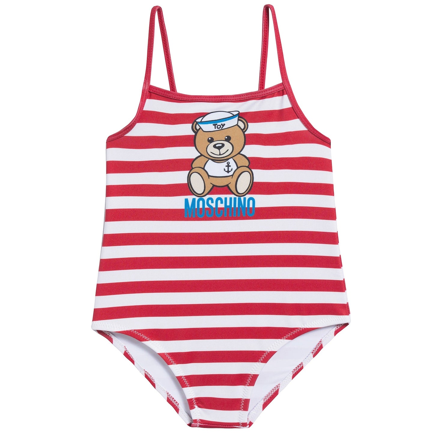 Girls Red Striped Bathing Suit