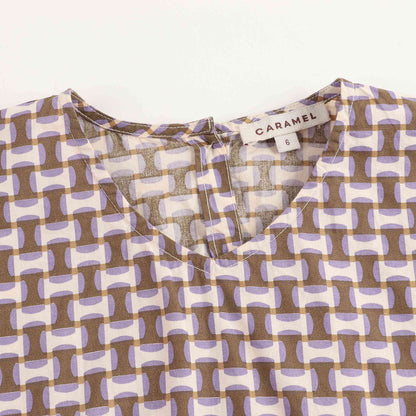Girls Lilac Print Cotton Dress