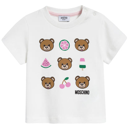 Baby Girls White & Sweet Rose Cotton Set