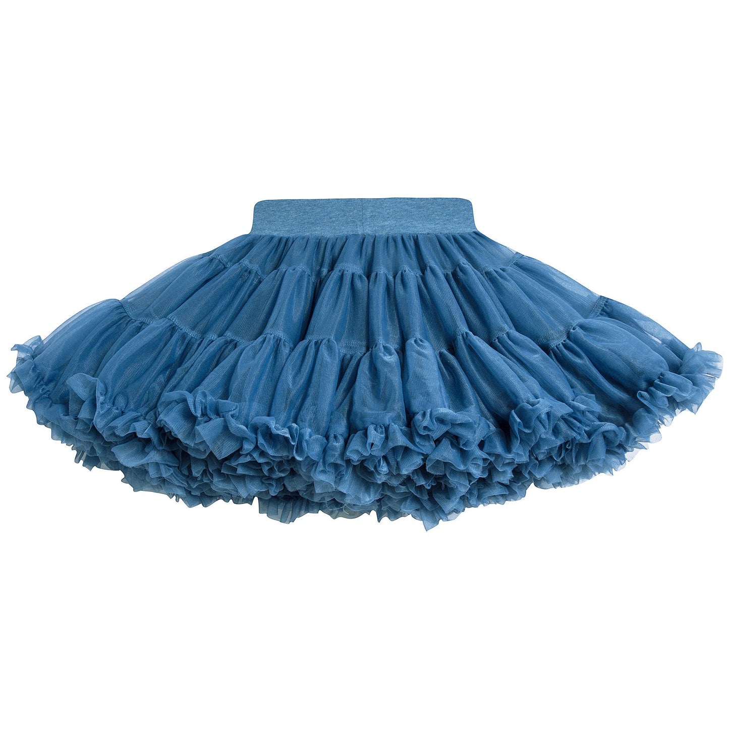 Girls Denim Blue Nylon Knitted Skirt